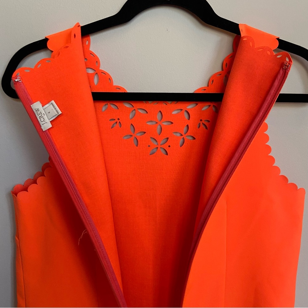 J Crew Laser Cut Sleeveless Dress, Orange, size 4‎ - Picture 9 of 11